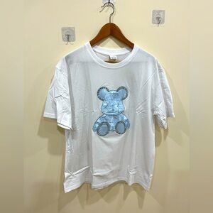 T-Shirt with Blue Bear Design